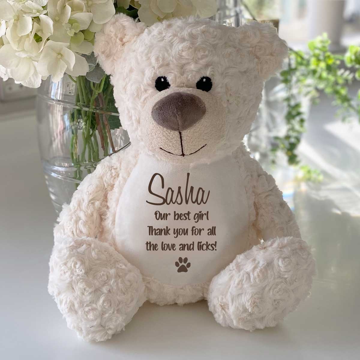 Personalised Large Cream Ashes Keepsake Memory Bear