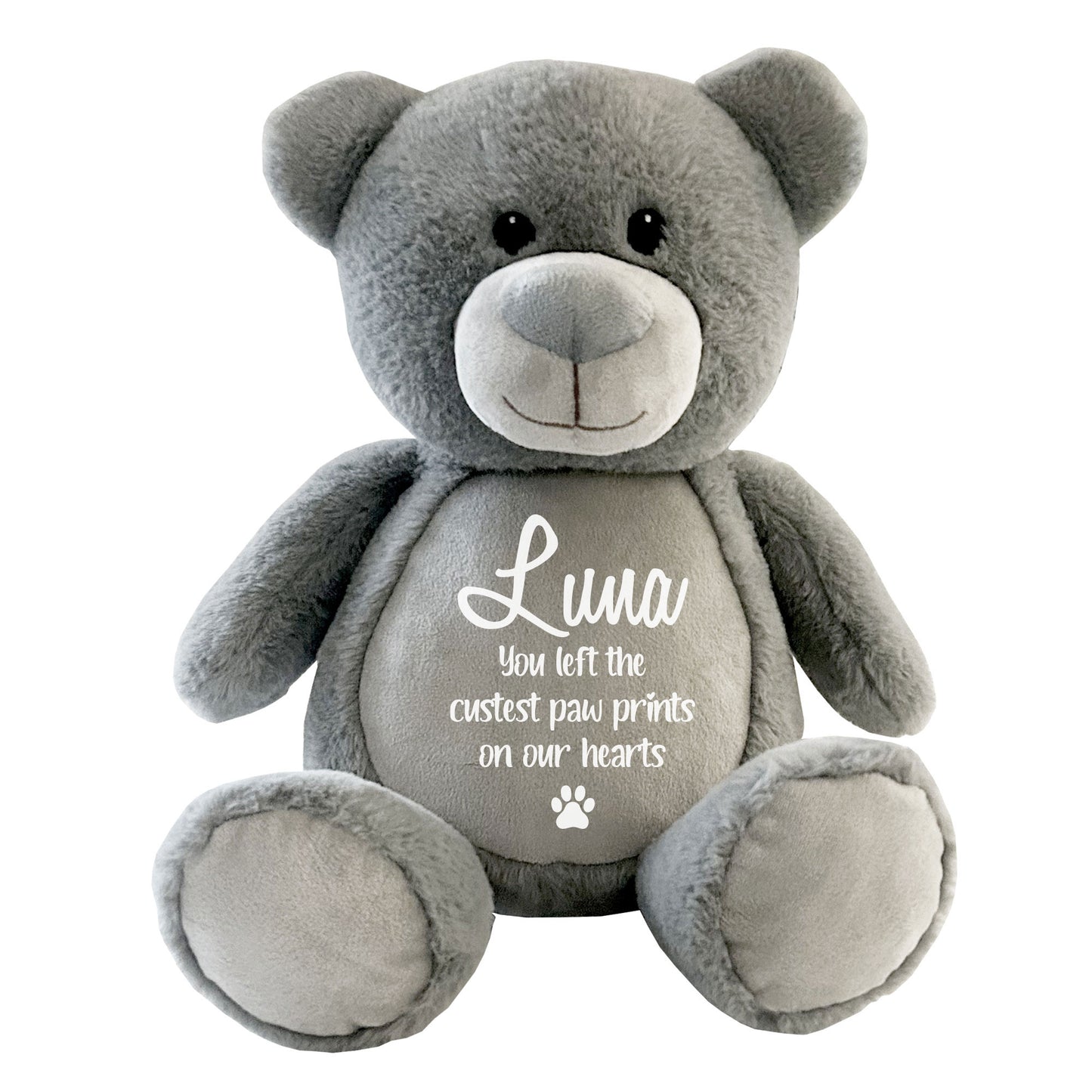 Personalised Large Grey Ashes Keepsake Memory Bear