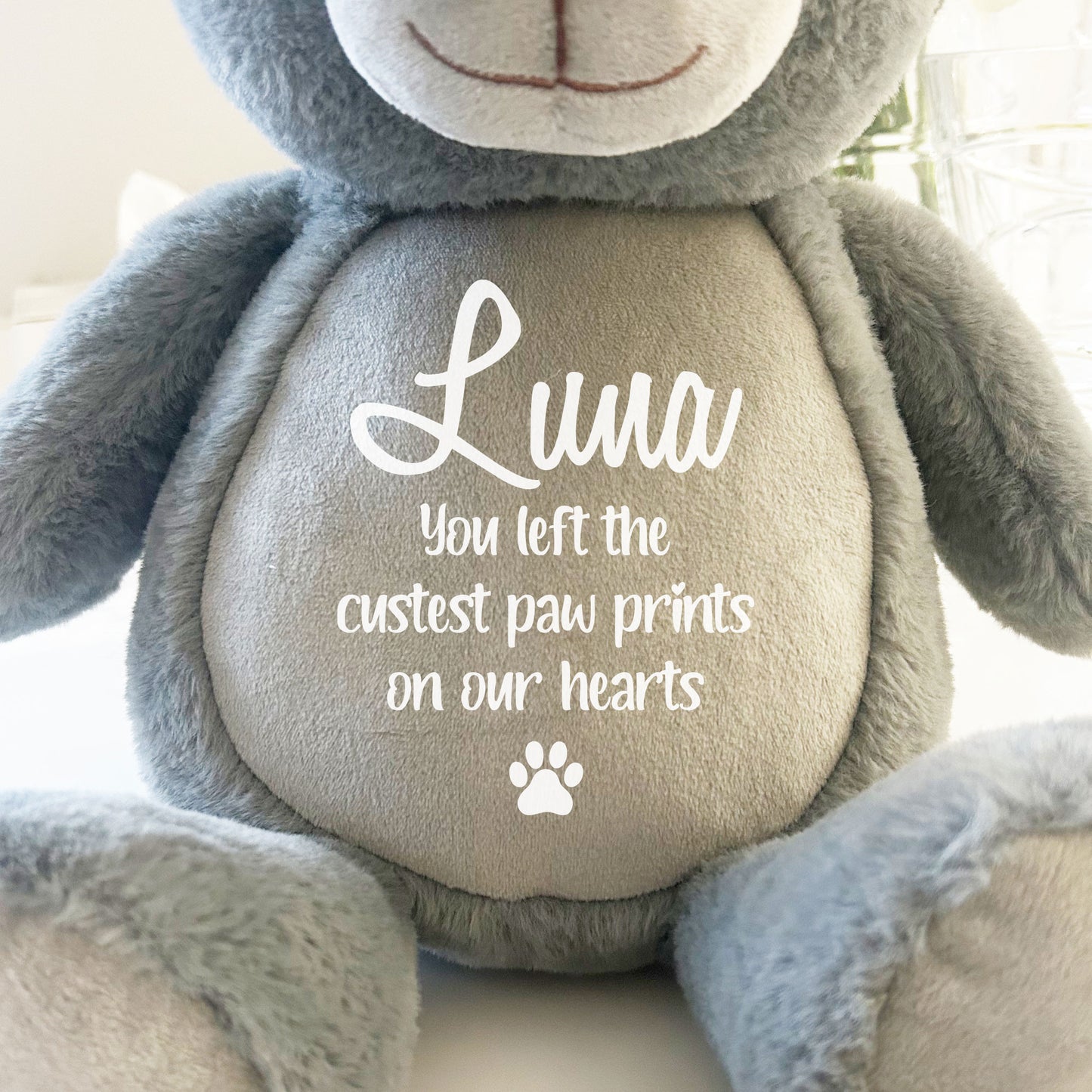 Personalised Large Grey Ashes Keepsake Memory Bear