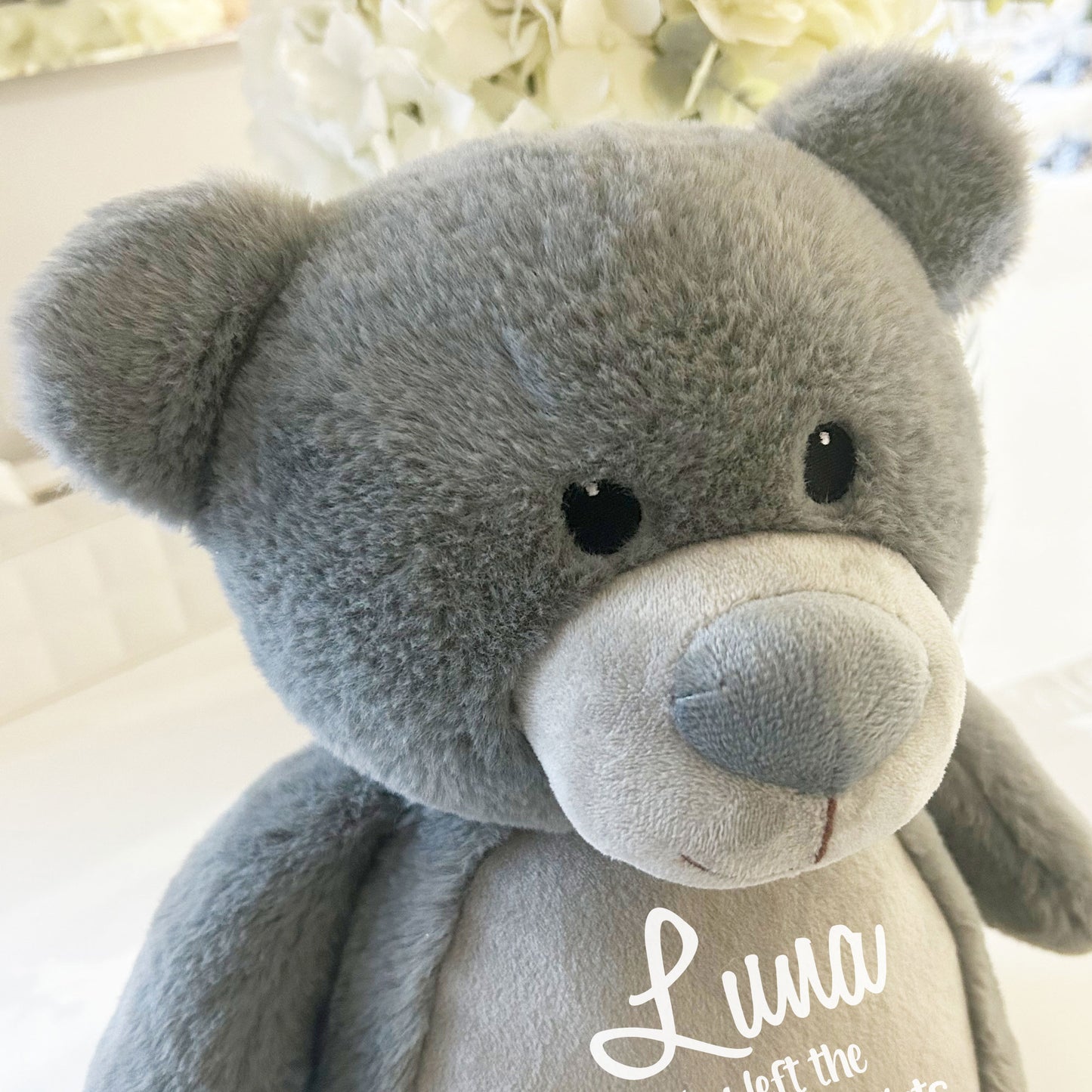 Personalised Large Grey Ashes Keepsake Memory Bear