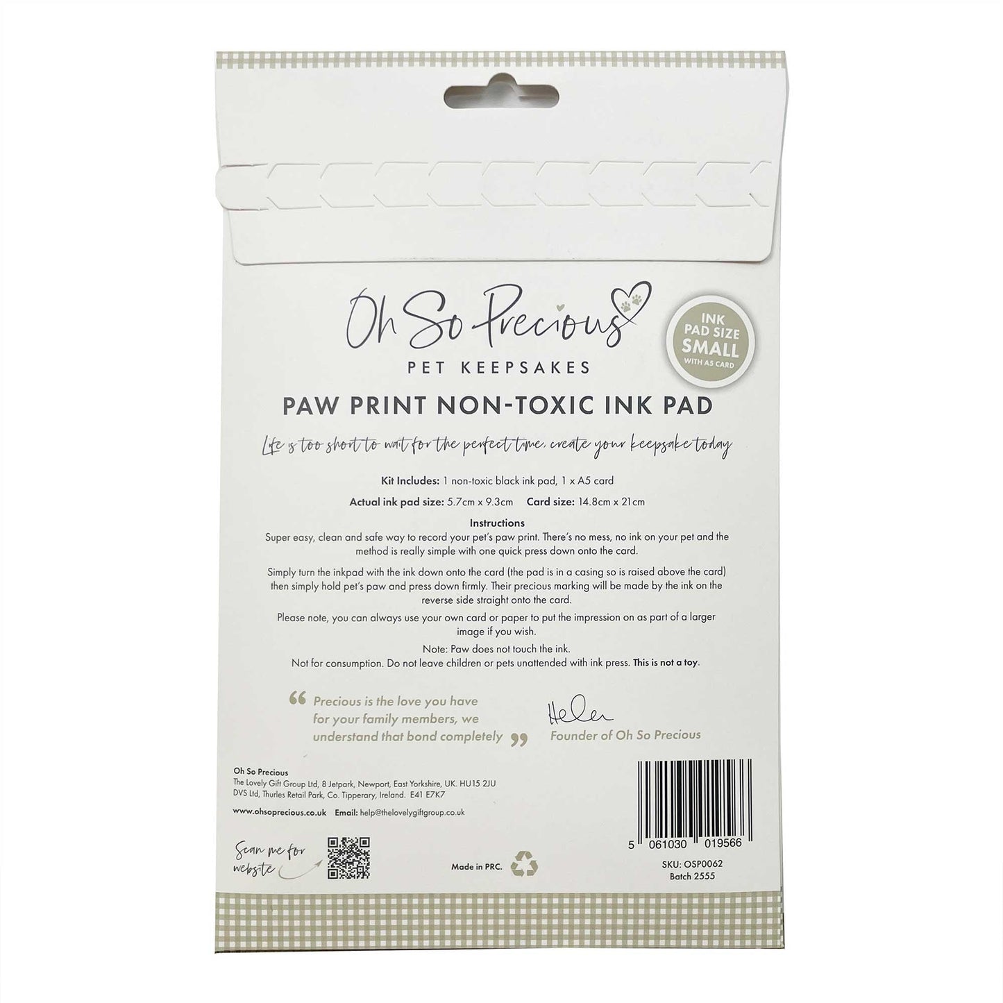 Paw Print Non-toxic Paw Print Ink Pad Kit For Small Mammals