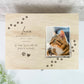 Personalised Paw Prints Pine Wooden Pet Memorial Photo Memory Box - 3 Sizes (26cm | 30cm | 36cm)