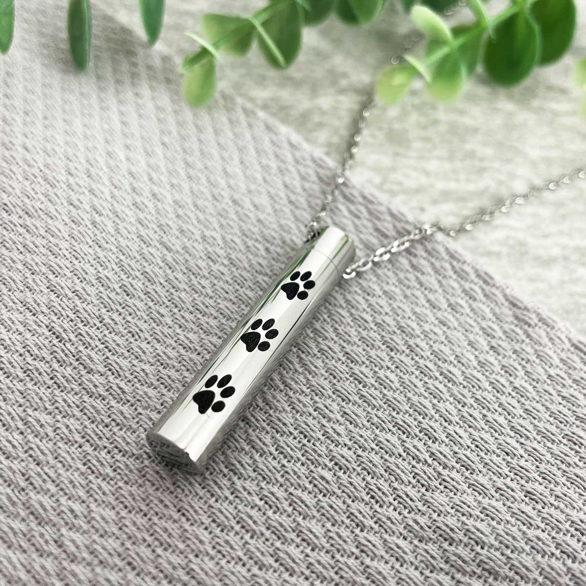 Pet Paw Prints Cremation Ashes Memorial Urn Necklace