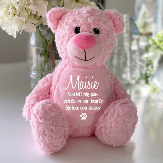 Personalised Large Pink Record-A-Woof/Meow/Squeak Keepsake Memory Bear