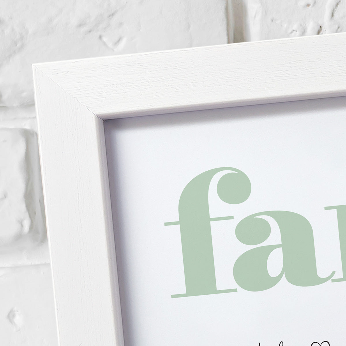 Personalised Pale Green Family (inc. Pets) Fingerprint Framed Print + Ink Pads
