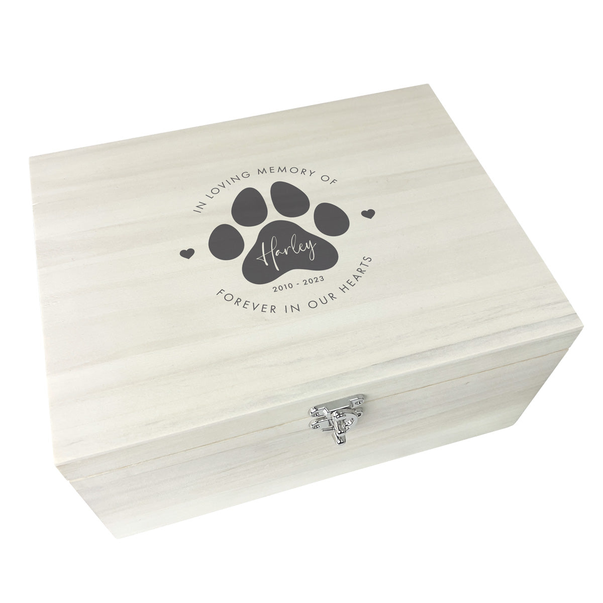 Personalised Large Wooden 34cm Pet Name Memorial Memory Box