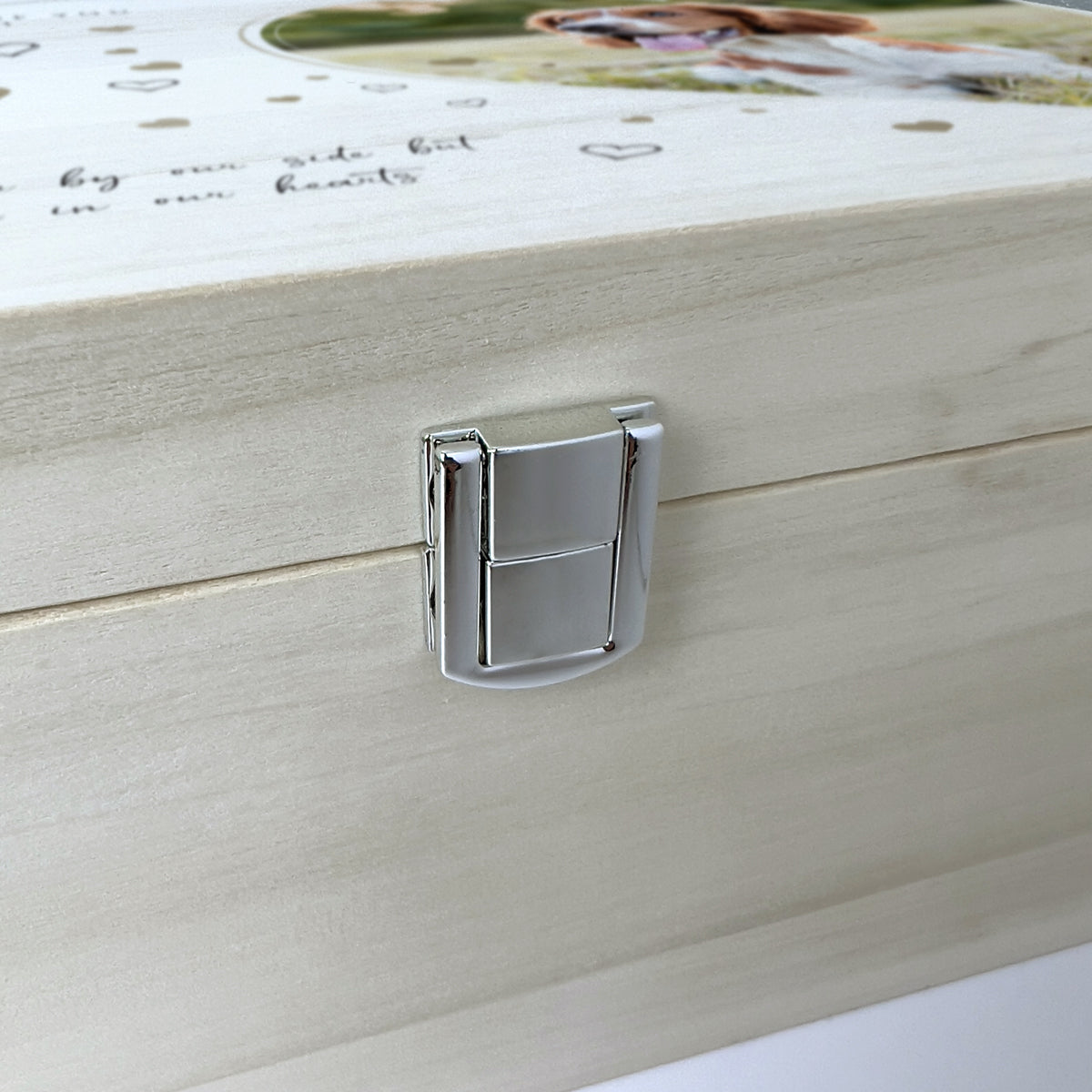 Personalised 28cm Square Luxury Wooden Pet Memorial Photo Memory Box
