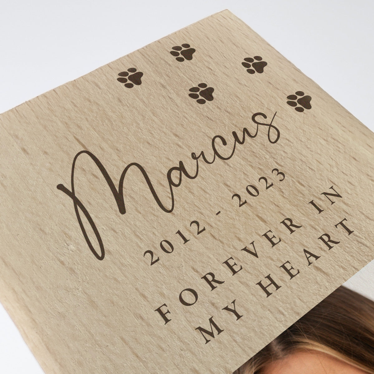 Personalised Wooden Photo Pet Memorial Tea Light Holder - 2 Sizes