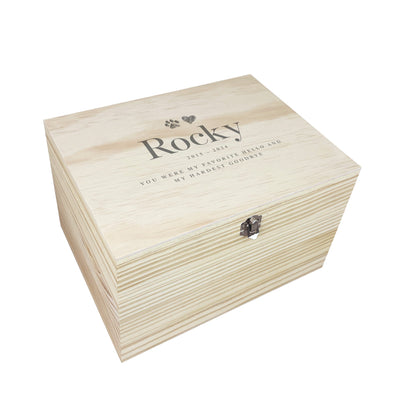 Personalised Sketch Pet Memorial Keepsake Box - 5 Sizes (16cm | 20cm | 26cm | 30cm | 36cm)