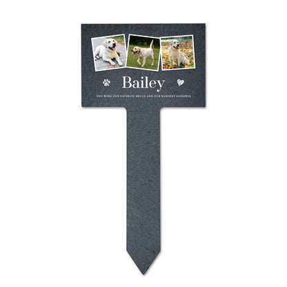 Personalised Large Pet Photo Memorial Slate Plant Marker