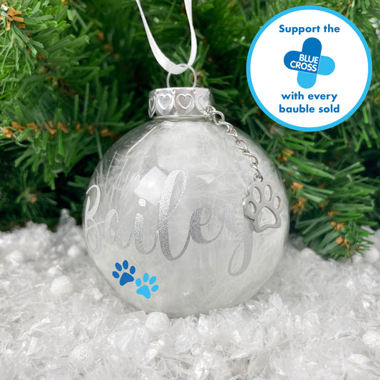 Blue Cross Charity Personalised Pet Bauble