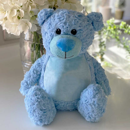 Personalised Large Blue Ashes Keepsake Memory Bear