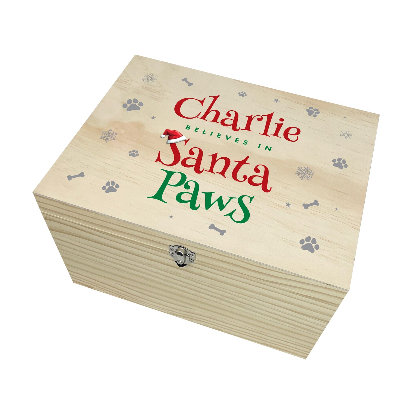 Personalised Santa Paws Pet Christmas Eve Box - 5 Sizes (16cm | 20cm | 26cm | 30cm | 36cm)