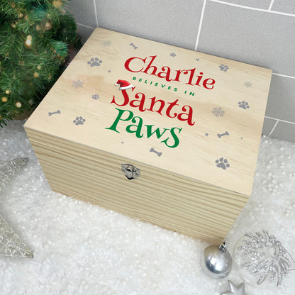 Personalised Santa Paws Pet Christmas Eve Box - 5 Sizes (16cm | 20cm | 26cm | 30cm | 36cm)