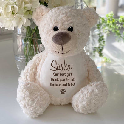 Personalised Large Cream Comfort Keepsake Memory Bear