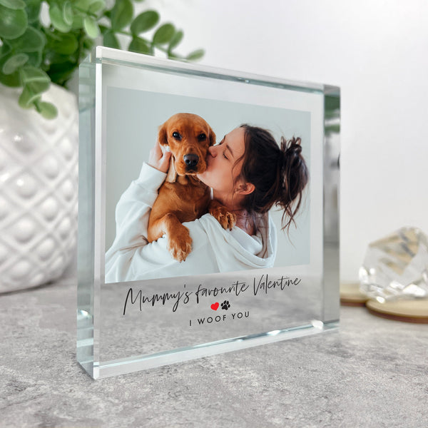 Personalised Pet Heart & Paw Photo Crystal Token – Oh So Precious