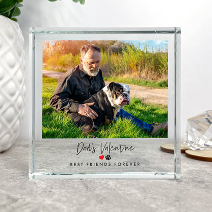 Personalised Pet Heart & Paw Photo Crystal Token