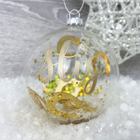 Personalised Gold Horse Shoe Pet Bauble