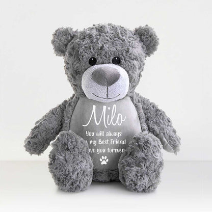 Personalised Large Grey Ashes Keepsake Memory Bear