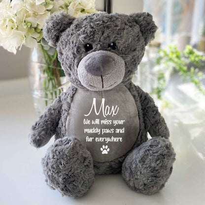 Personalised Large Grey Ashes Keepsake Memory Bear