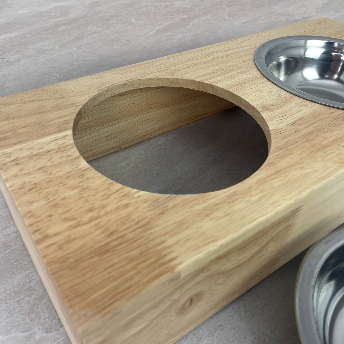 Personalised Bamboo Raised Double Dog Bowl