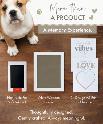 Paw Print Ink Picture Frame With 2 Designs + Ink Pad