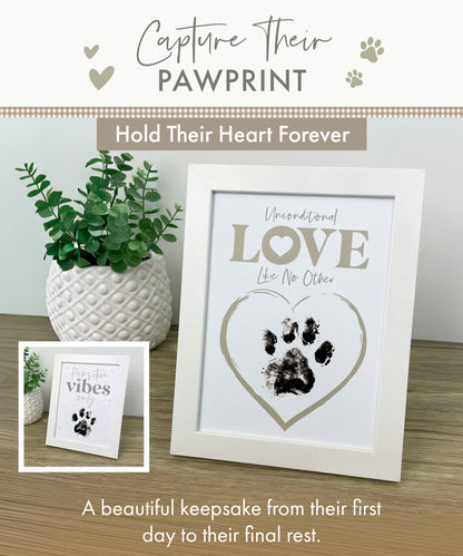 Paw Print Ink Picture Frame With 2 Designs + Ink Pad