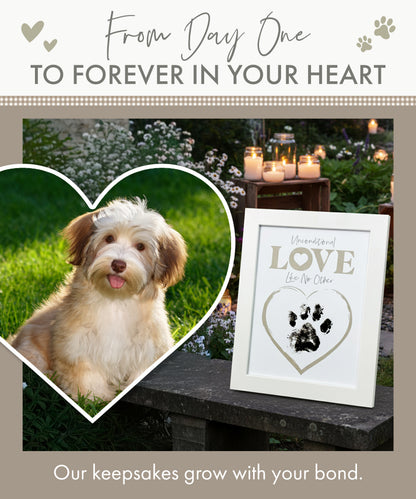 Paw Print Ink Picture Frame With 2 Designs + Ink Pad