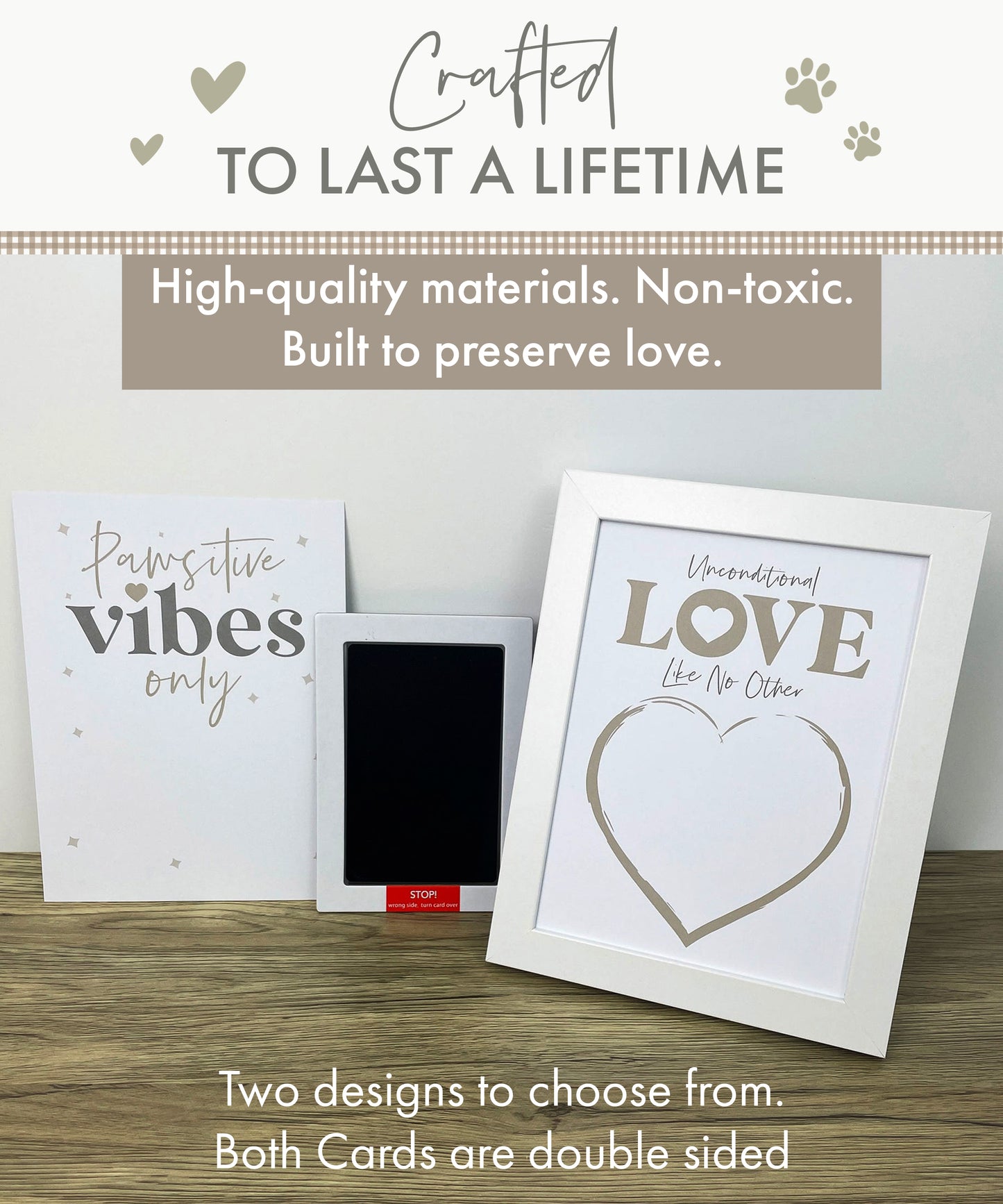 Paw Print Ink Picture Frame With 2 Designs + Ink Pad