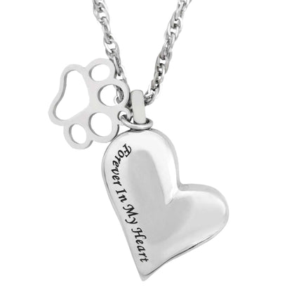 Paws Forever In My Heart Cremation Ashes Memorial Urn Necklace