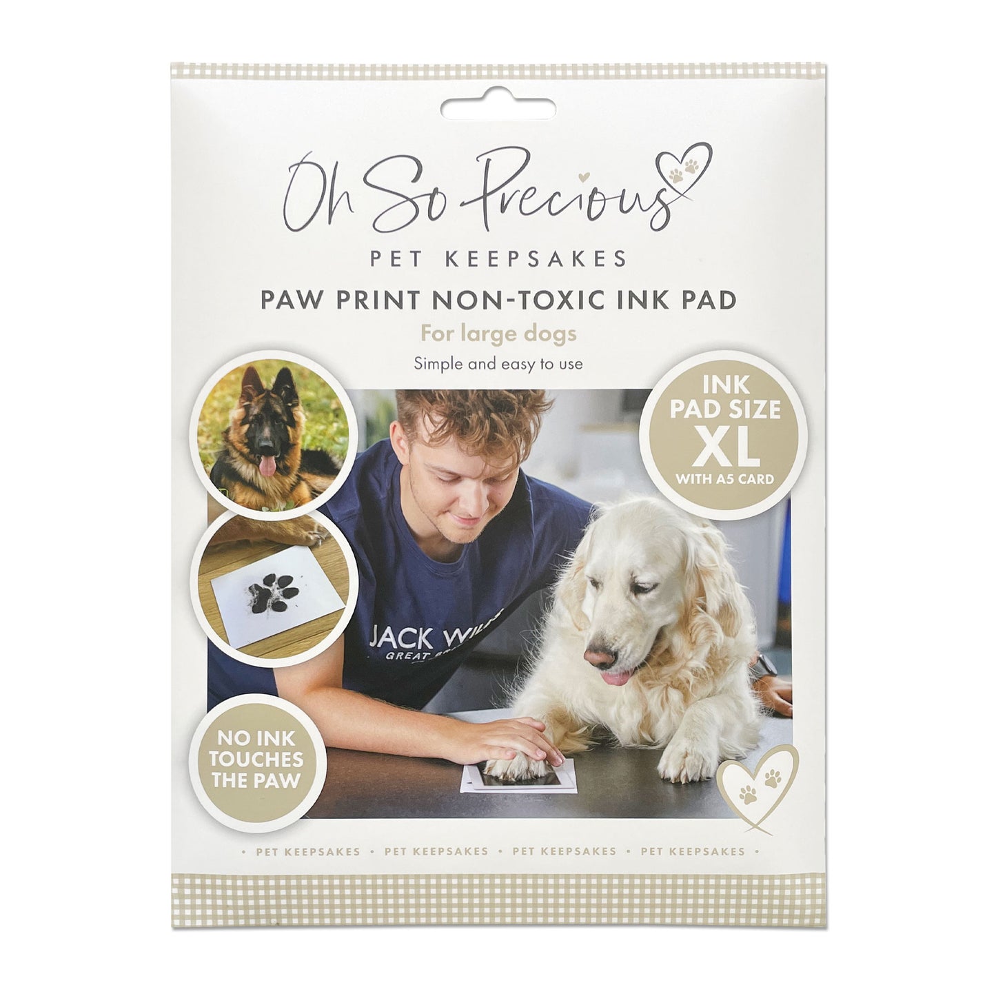 Pet Safe Non-toxic XL Paw Print Ink Pad Kit for Larger Paws