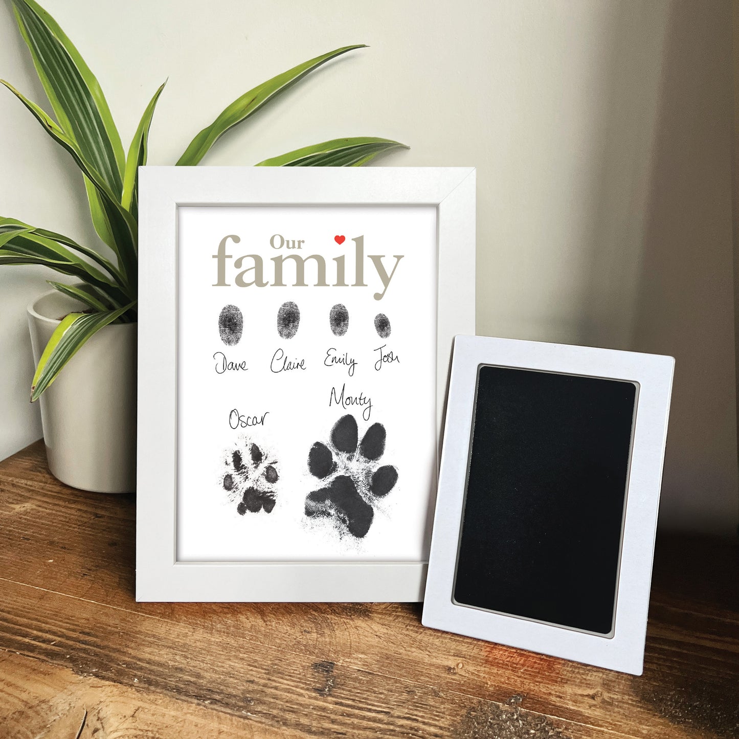 Framed Family Finger/Paw Print Frame With Ink Kit