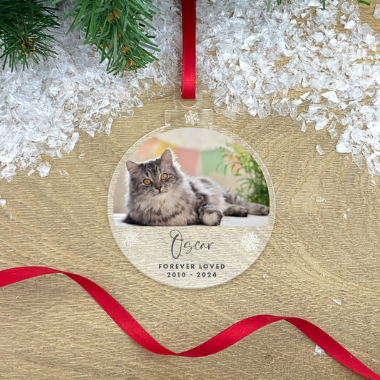 Personalised Pet Forever Loved Photo Acrylic Hanging Decoration - Various Shapes