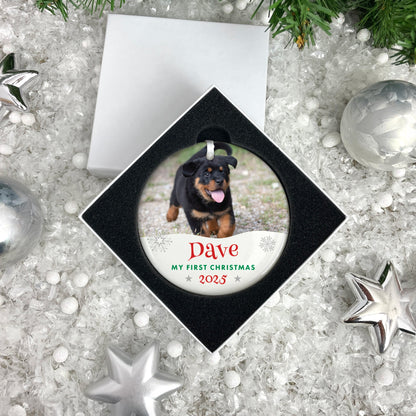 Pet Photo Ceramic Disc Hanging Decoration + Gift Box