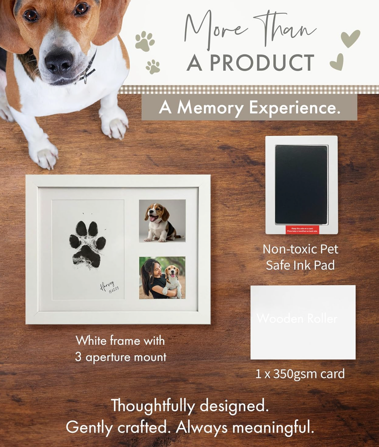 Personalised Paw Print Ink Keepsake Photo Frame Kit