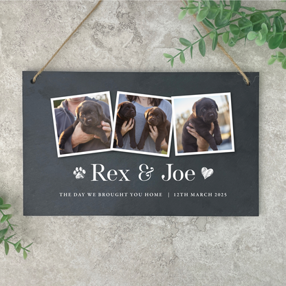 Personalised Pet Photo Slate Hanging Plaque 25 x 15cm