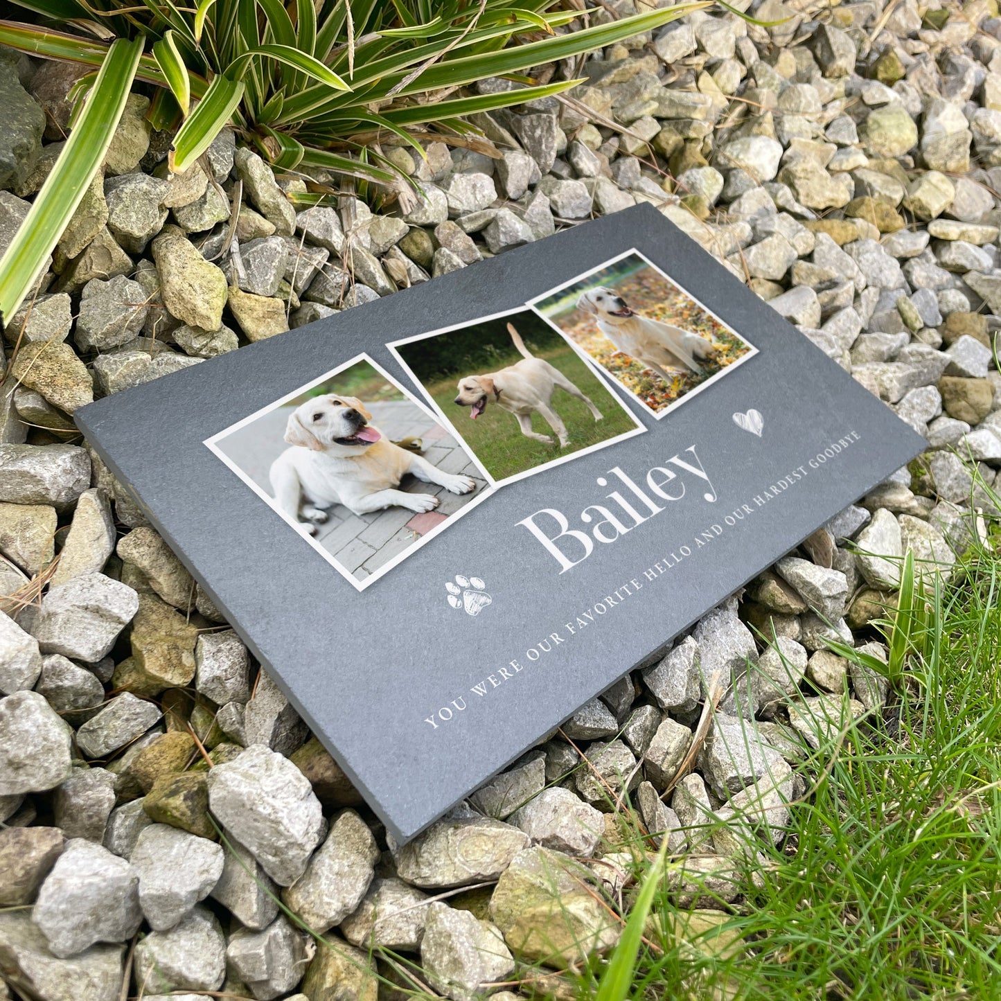 Personalised Pet Photo Slate Grave Marker 25 x 15cm