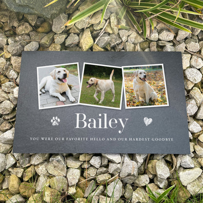 Personalised Pet Photo Slate Grave Marker 25 x 15cm