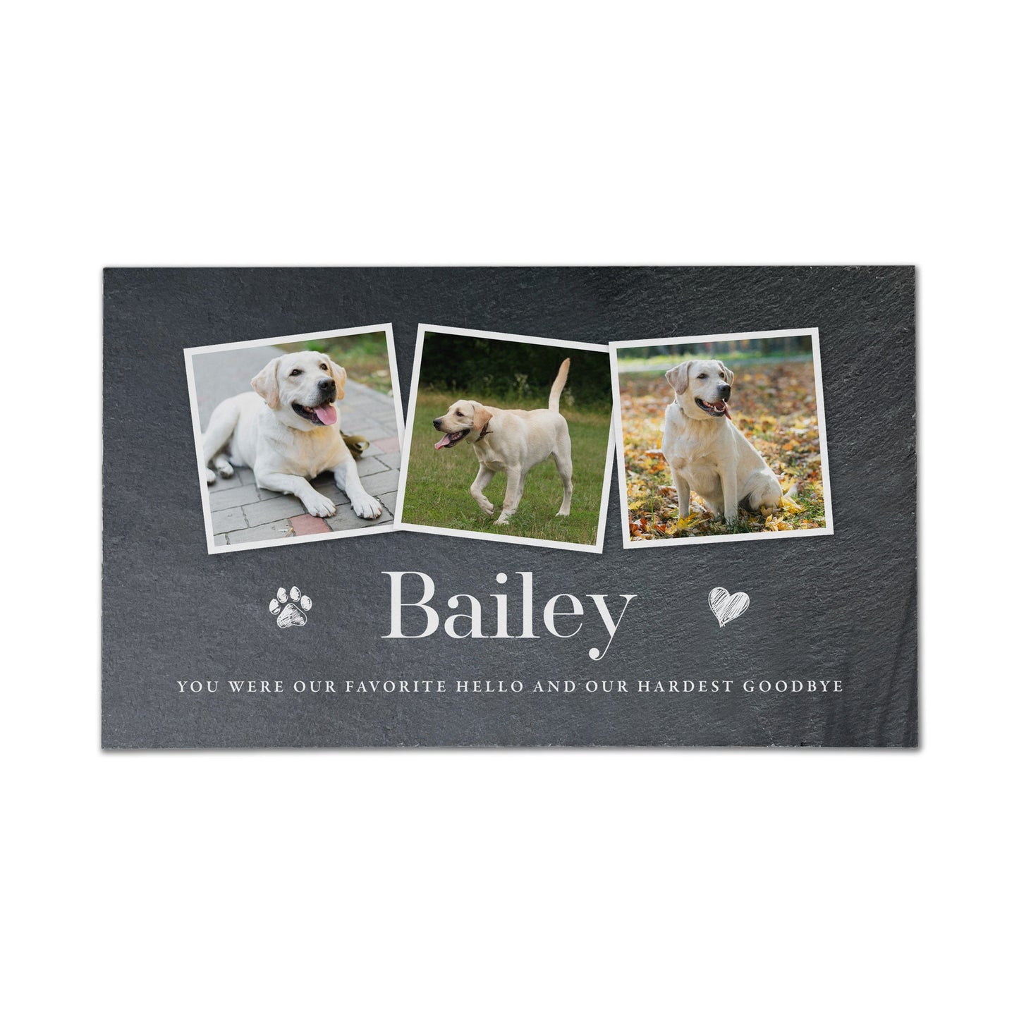 Personalised Pet Photo Slate Grave Marker 25 x 15cm