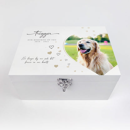 Personalised Pet Photo Memorial White Wooden Keepsake Box - 3 Sizes (22cm | 27cm | 30cm)