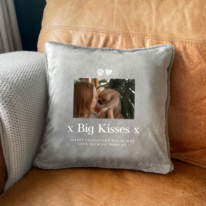 Personalised One Photo Any Message Pet Faux Fur Cuddle Cushion