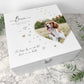 Personalised Square Luxury White Wooden Pet Memorial Photo Memory Box