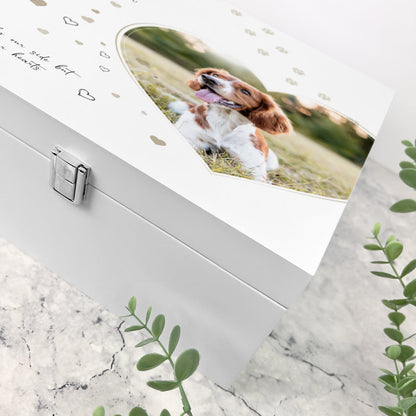 Personalised Square Luxury White Wooden Pet Memorial Photo Memory Box