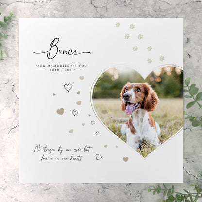 Personalised Square Luxury White Wooden Pet Memorial Photo Memory Box