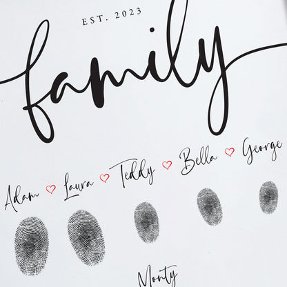 Personalised Family (inc. Pets) Fingerprint Framed Print + Ink Pads