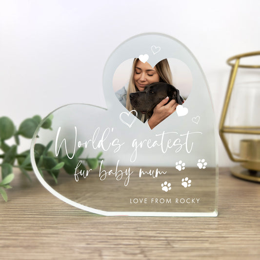 Personalised Pet Photo Acrylic Freestanding Heart