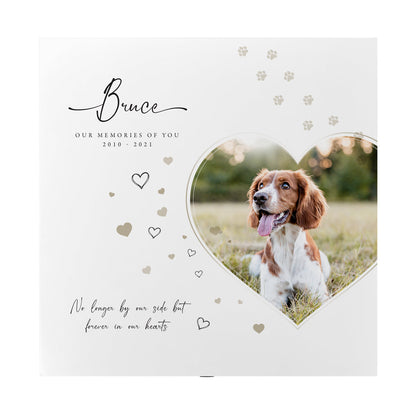 Personalised Square Luxury White Wooden Pet Memorial Photo Memory Box